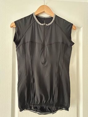 Lululemon Black Sleeveless Zip-Front Cycling Jersey